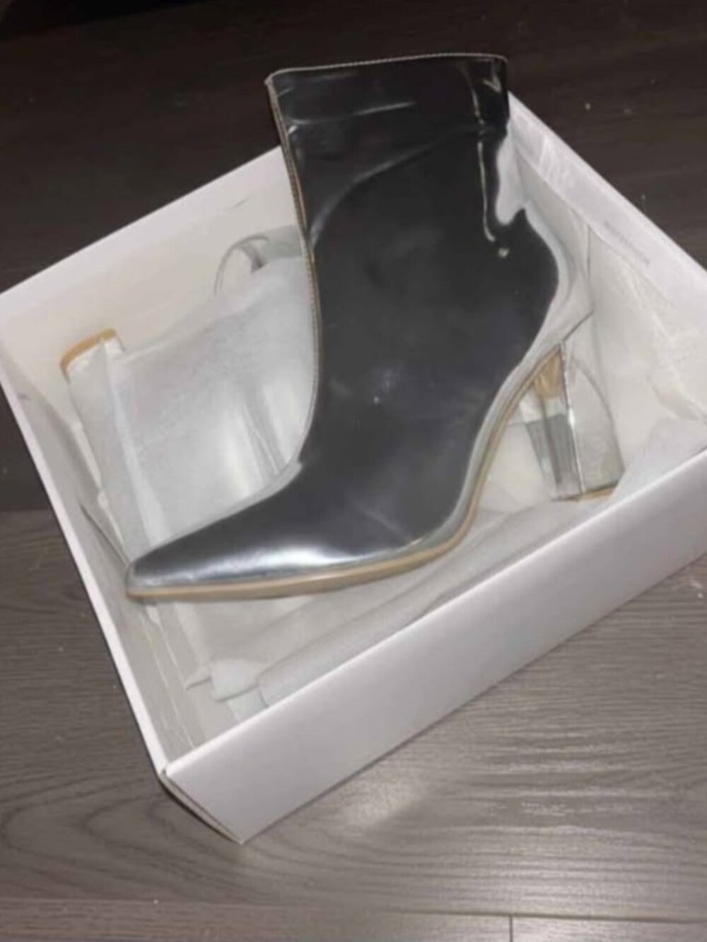 Silver metallic booties